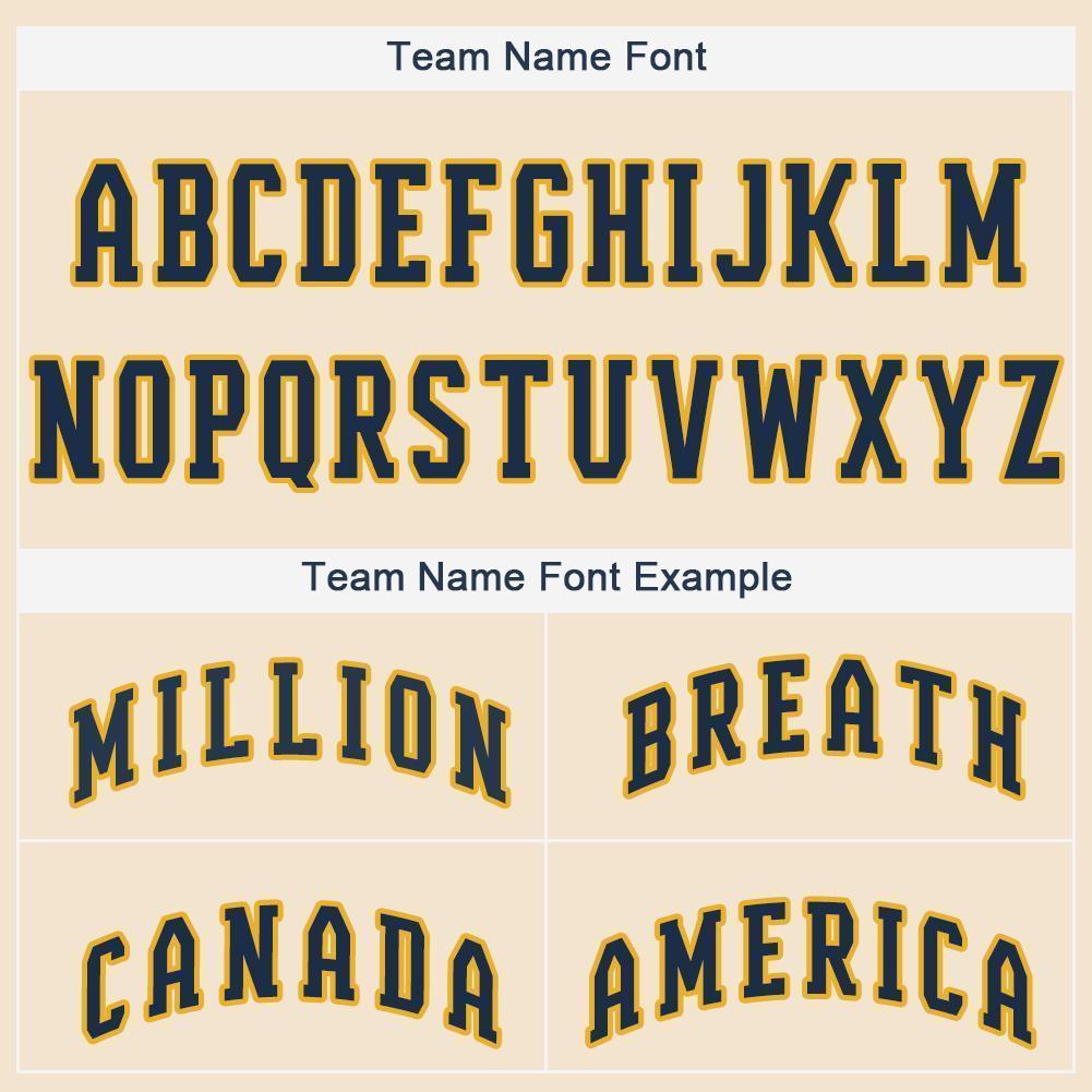 Custom Cream Navy-Gold Baseball Jersey - Sky-Custom