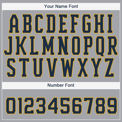 Custom Gray Navy-Gold Baseball Jersey - Sky-Custom