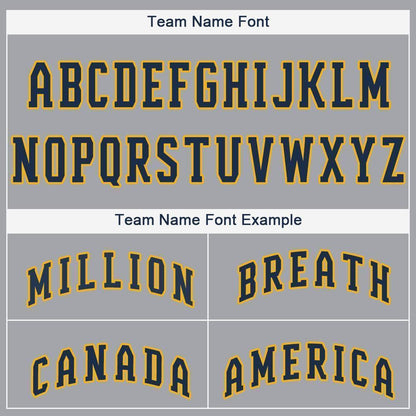 Custom Gray Navy-Gold Baseball Jersey - Sky-Custom