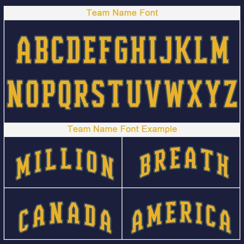 Custom Navy Gold Baseball Jersey - Sky-Custom