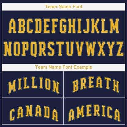 Custom Navy Gold Baseball Jersey - Sky-Custom
