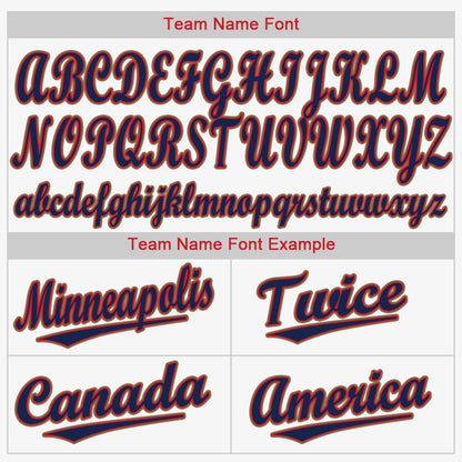 Custom White Navy-Red Baseball Jersey - Sky-Custom