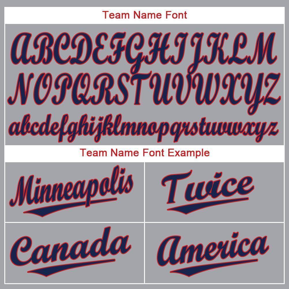 Custom Gray Red-Navy Baseball Jersey - Sky-Custom