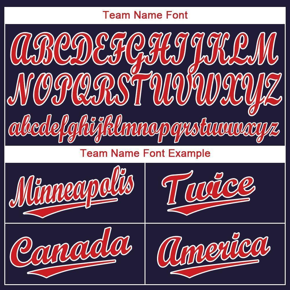 Custom Navy Red-White Baseball Jersey - Sky-Custom