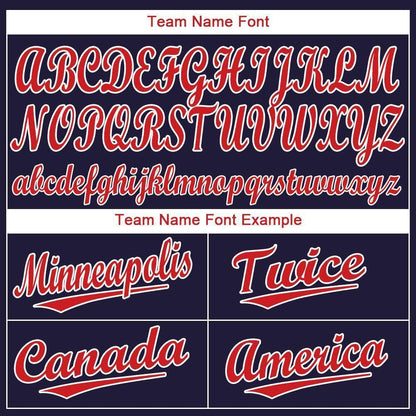 Custom Navy Red-White Baseball Jersey - Sky-Custom