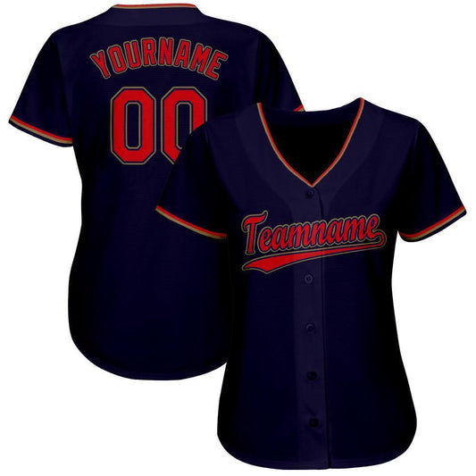 Custom Navy Red-Old Gold Baseball Jersey - Sky-Custom