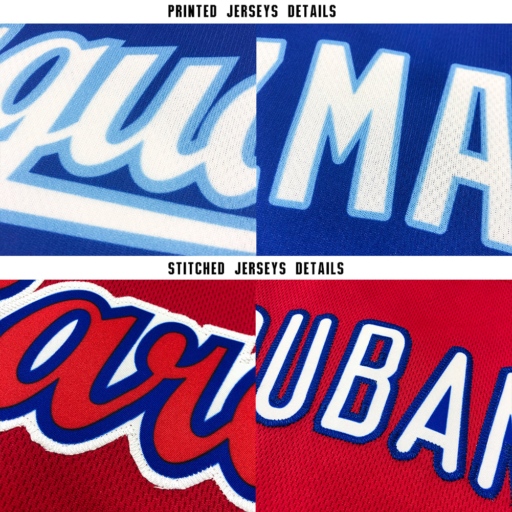 Custom Light Blue Red-Navy Baseball Jersey - Sky-Custom