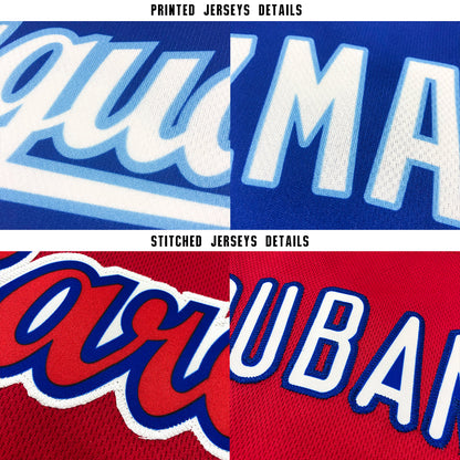 Custom Light Blue Red-Navy Baseball Jersey - Sky-Custom
