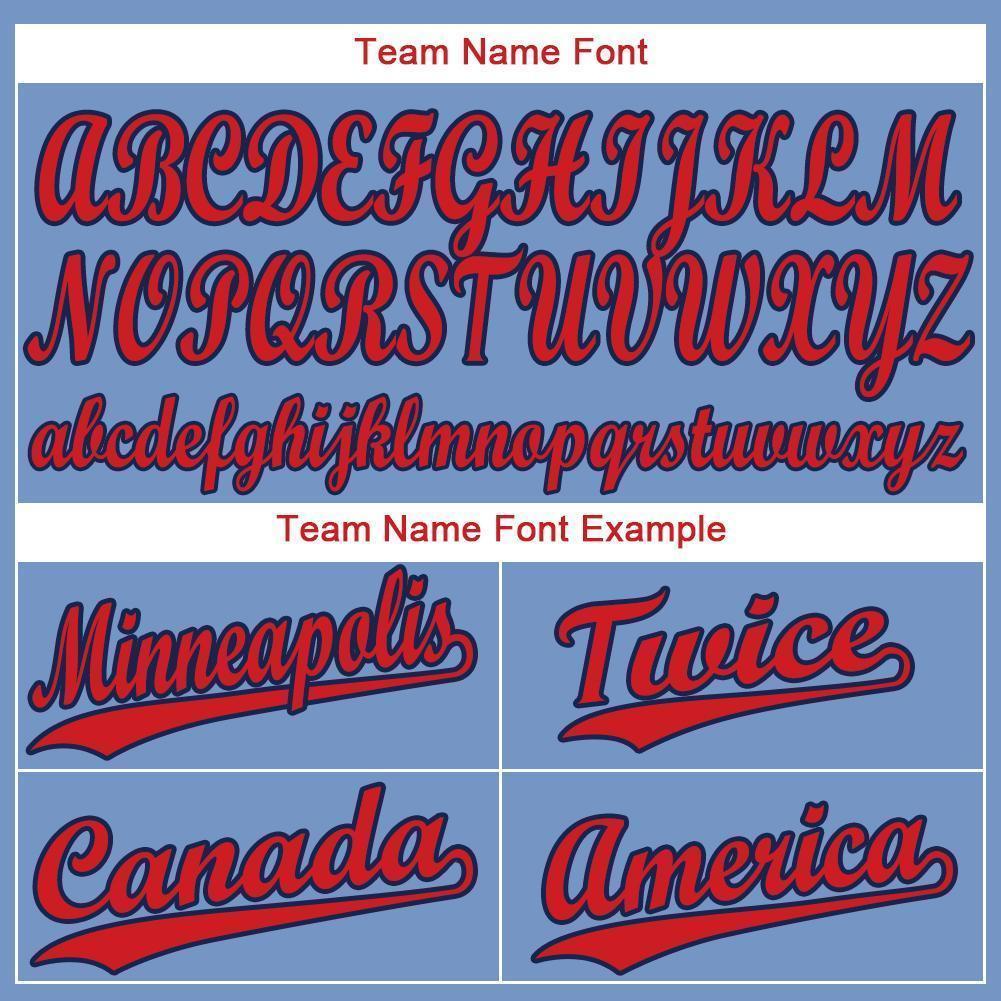 Custom Light Blue Red-Navy Baseball Jersey - Sky-Custom