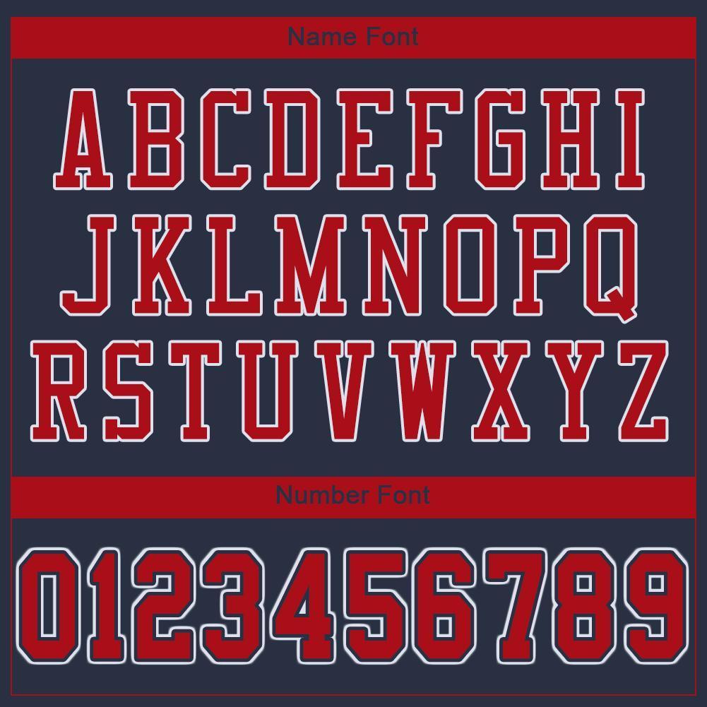 Custom Navy Red-White Mesh Authentic Football Jersey - Sky-Custom