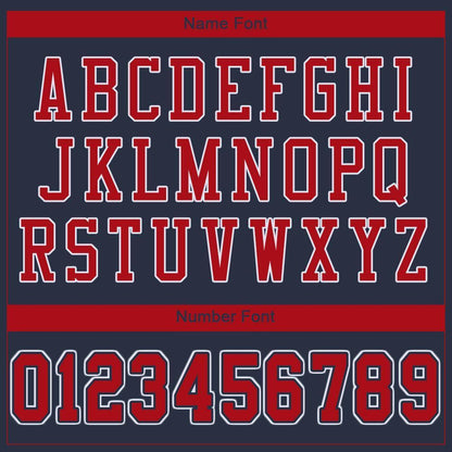 Custom Navy Red-White Mesh Authentic Football Jersey - Sky-Custom