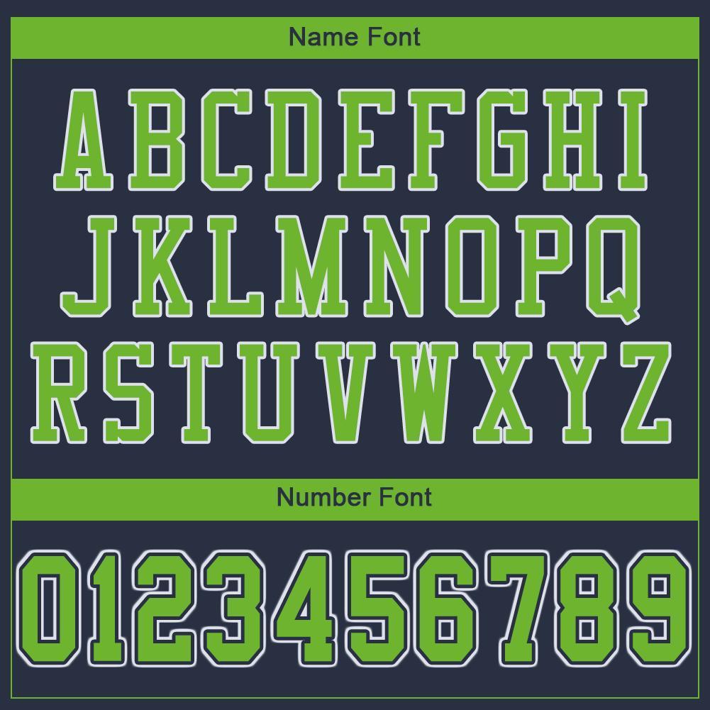 Custom Navy Neon Green-White Mesh Authentic Football Jersey - Sky-Custom