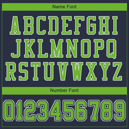 Custom Navy Neon Green-White Mesh Authentic Football Jersey - Sky-Custom