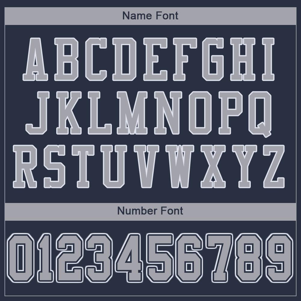 Custom Navy Gray-White Mesh Authentic Football Jersey - Sky-Custom