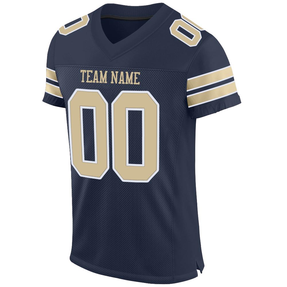Custom Navy Vegas Gold-White Mesh Authentic Football Jersey - Sky-Custom