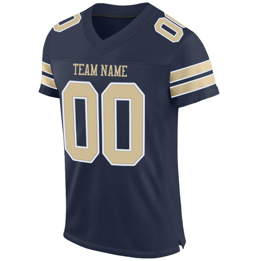 Custom Navy Vegas Gold-White Mesh Authentic Football Jersey - Sky-Custom