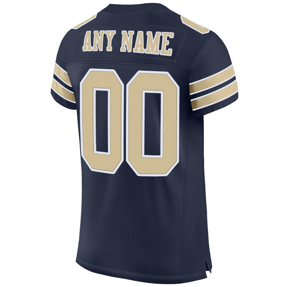 Custom Navy Vegas Gold-White Mesh Authentic Football Jersey - Sky-Custom