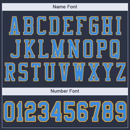 Custom Navy Powder Blue-Gold Mesh Authentic Football Jersey - Sky-Custom