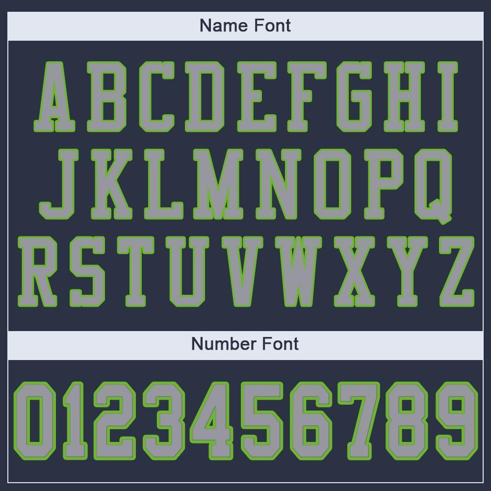 Custom Navy Light Gray-Neon Green Mesh Authentic Football Jersey - Sky-Custom