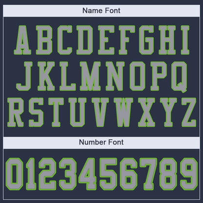 Custom Navy Light Gray-Neon Green Mesh Authentic Football Jersey - Sky-Custom