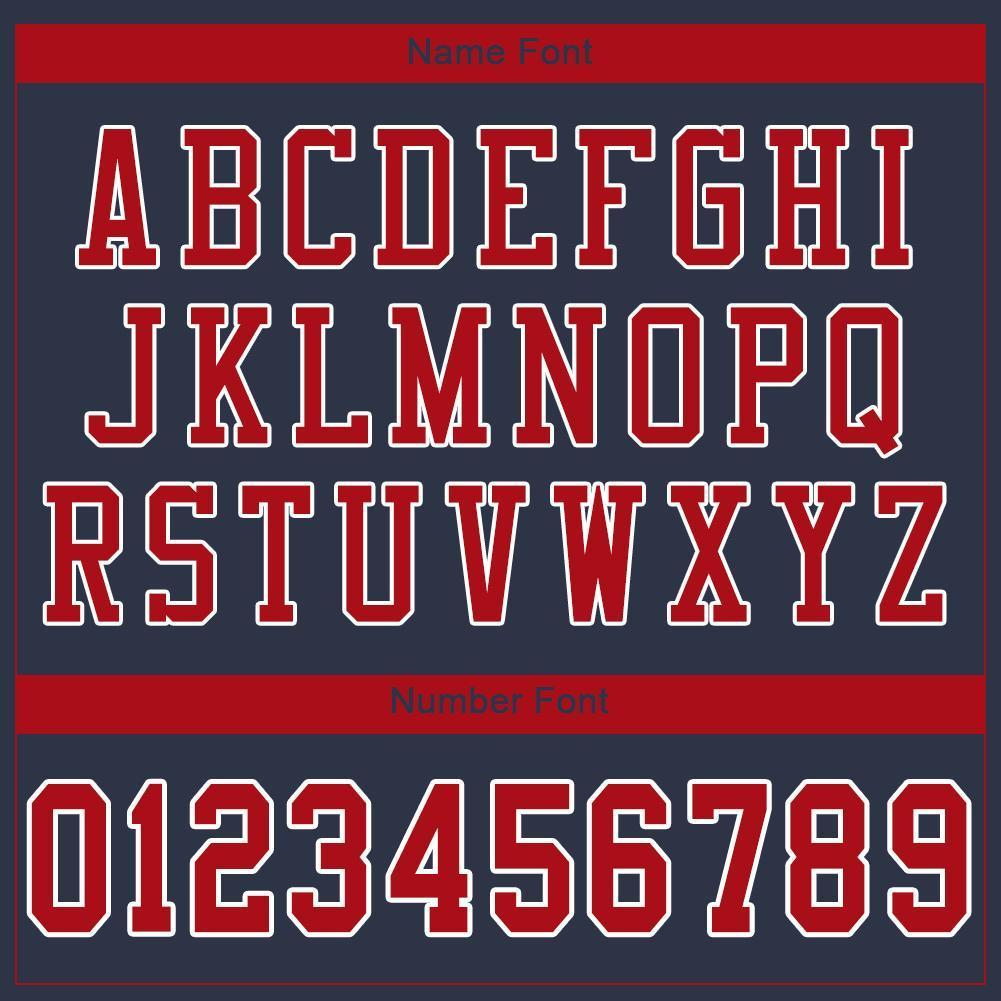 Custom Navy Red-White Mesh Authentic Football Jersey - Sky-Custom