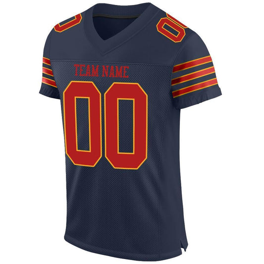 Custom Navy Scarlet-Gold Mesh Authentic Football Jersey - Sky-Custom
