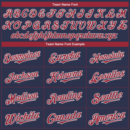 Custom Navy Red-White Authentic Baseball Jersey - Sky-Custom