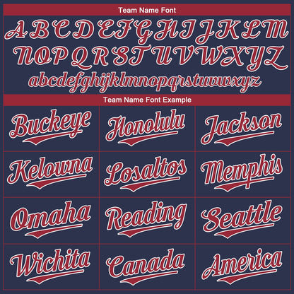 Custom Navy Red-White Authentic Baseball Jersey - Sky-Custom