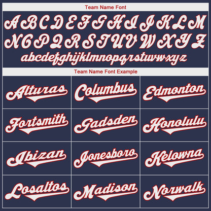 Custom Navy White-Red Authentic Baseball Jersey - Sky-Custom