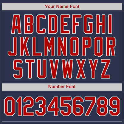 Custom Navy Red-White Authentic Baseball Jersey - Sky-Custom