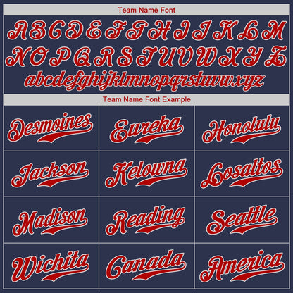 Custom Navy Red-White Authentic Baseball Jersey - Sky-Custom