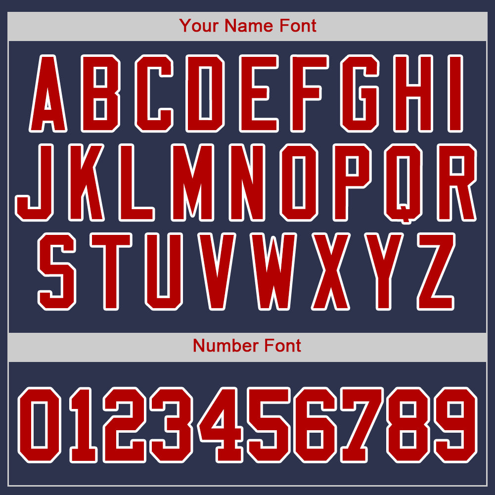 Custom Navy Red-White Authentic Baseball Jersey - Sky-Custom