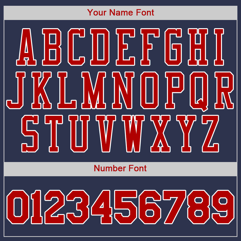 Custom Navy Red-White Authentic Baseball Jersey - Sky-Custom