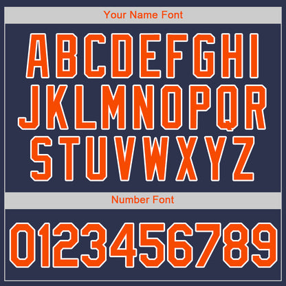 Custom Navy Orange-White Authentic Baseball Jersey - Sky-Custom