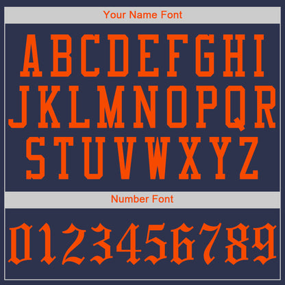 Custom Navy Orange Authentic Baseball Jersey - Sky-Custom