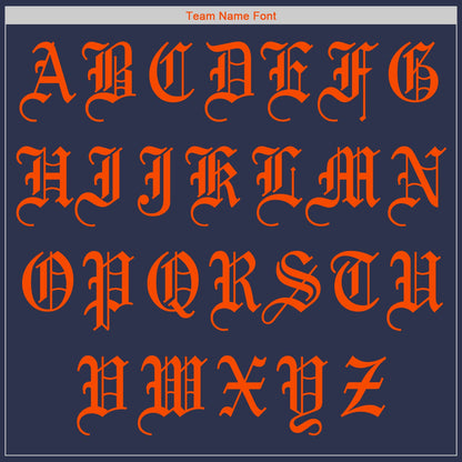 Custom Navy Orange Authentic Baseball Jersey - Sky-Custom