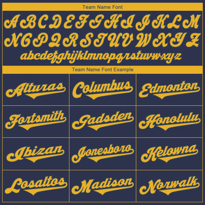 Custom Navy Gold Authentic Baseball Jersey - Sky-Custom
