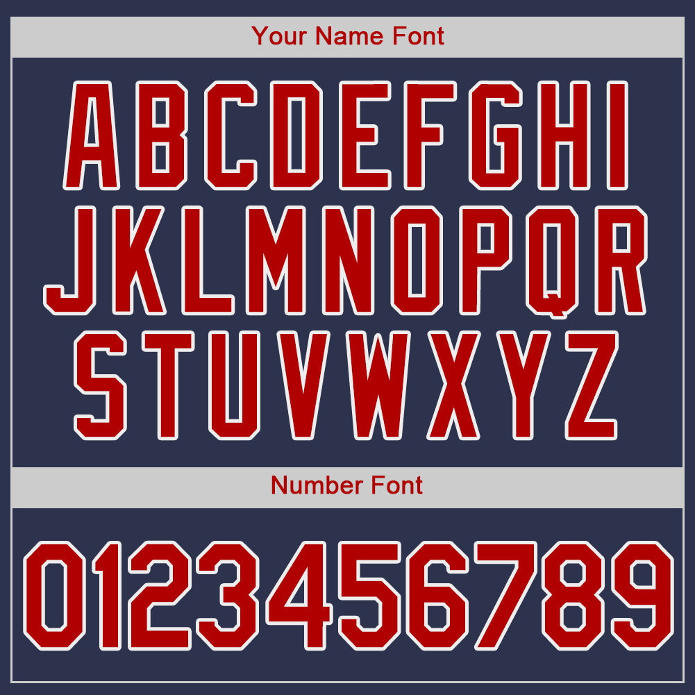 Custom Navy Red-White Authentic Baseball Jersey - Sky-Custom