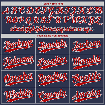 Custom Navy Red-White Authentic Baseball Jersey - Sky-Custom