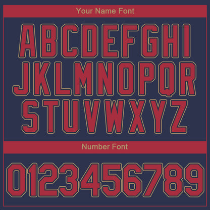 Custom Navy Red-Old Gold Authentic Baseball Jersey - Sky-Custom