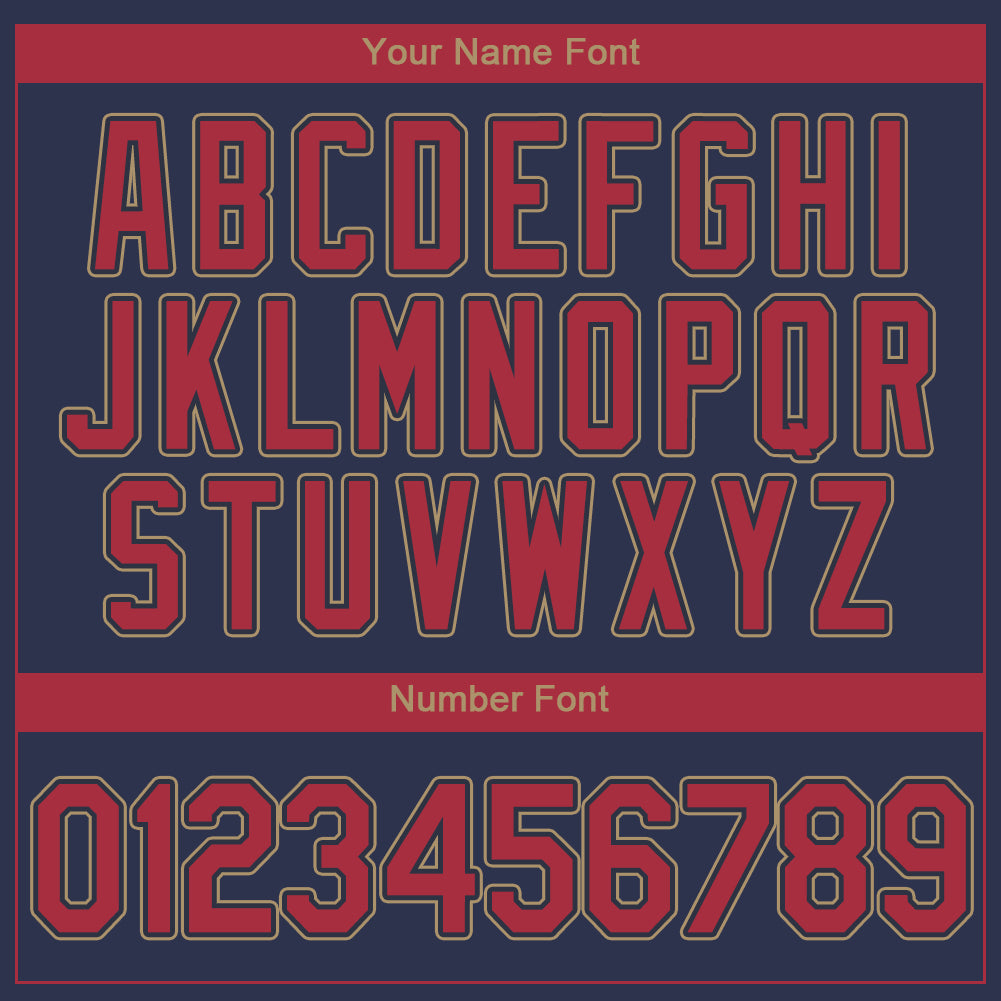 Custom Navy Red-Old Gold Authentic Baseball Jersey - Sky-Custom