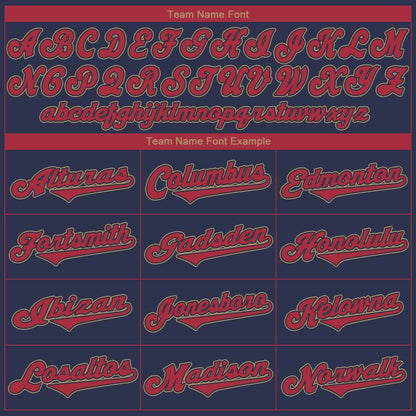 Custom Navy Red-Old Gold Authentic Baseball Jersey - Sky-Custom