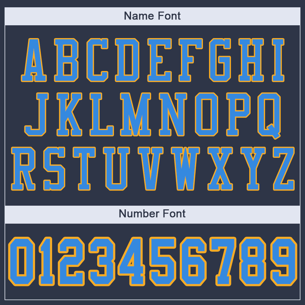 Custom Navy Powder Blue-Gold Mesh Authentic Football Jersey - Sky-Custom