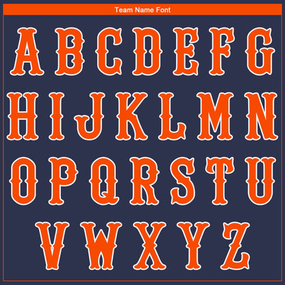 Custom Navy Orange-White Authentic Baseball Jersey - Sky-Custom