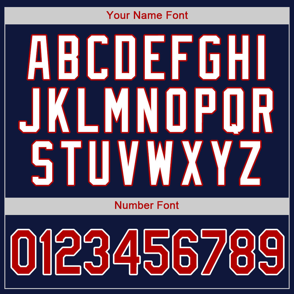 Custom Navy Red-White Authentic Baseball Jersey - Sky-Custom