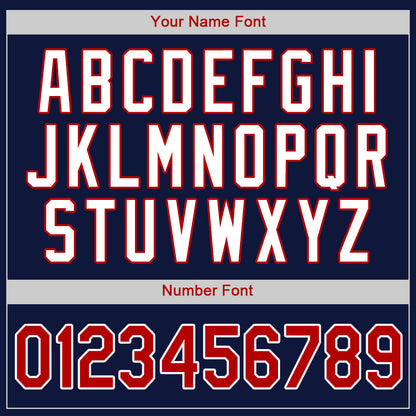Custom Navy Red-White Authentic Baseball Jersey - Sky-Custom