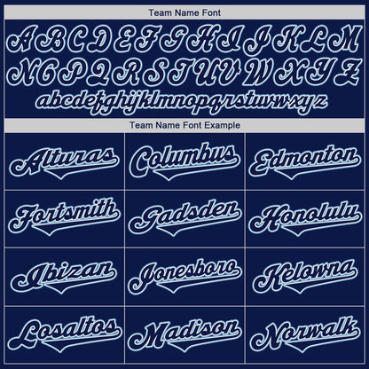 Custom Navy Navy-Powder Blue Authentic Baseball Jersey - Sky-Custom
