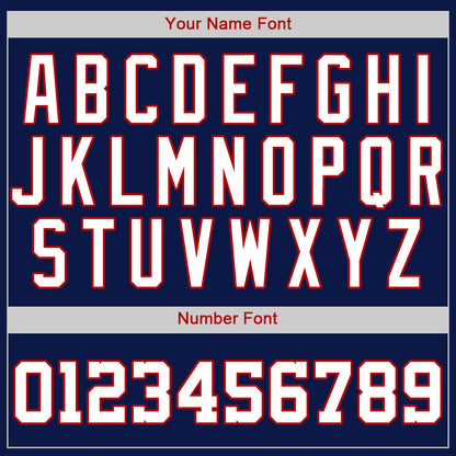 Custom Navy White-Red Authentic Baseball Jersey - Sky-Custom