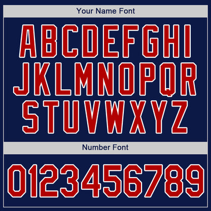 Custom Navy Red-White Authentic Baseball Jersey - Sky-Custom