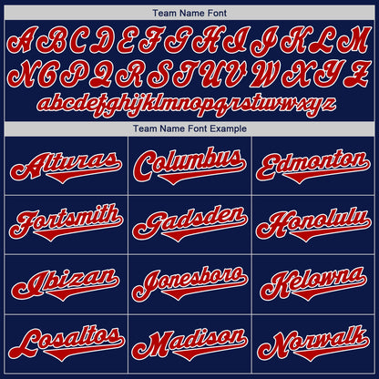Custom Navy Red-White Authentic Baseball Jersey - Sky-Custom